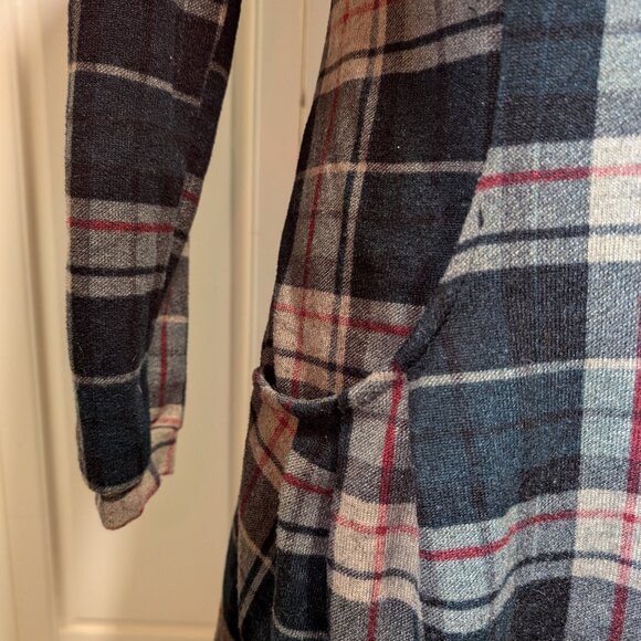 Papillon Women's Long Plaid Soft Jersey fitted top size S - Picture 4 of 6